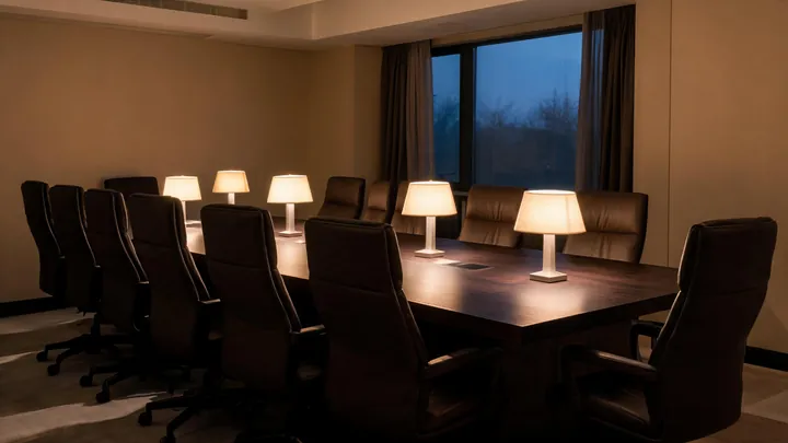 Besprechungsraum am Abend