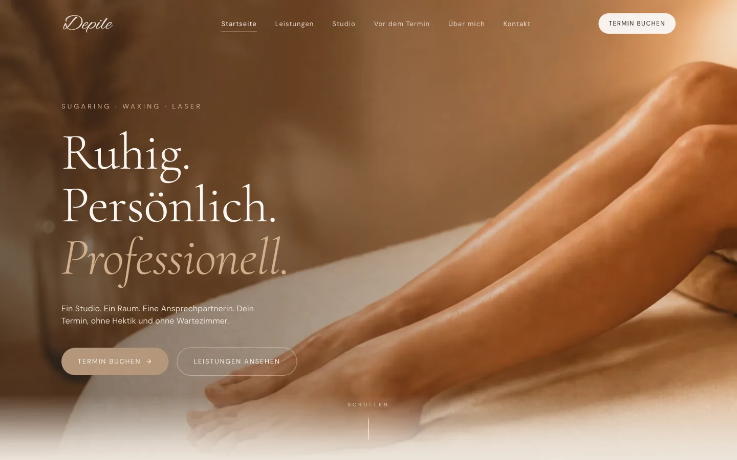 Startseite von depile am Computer