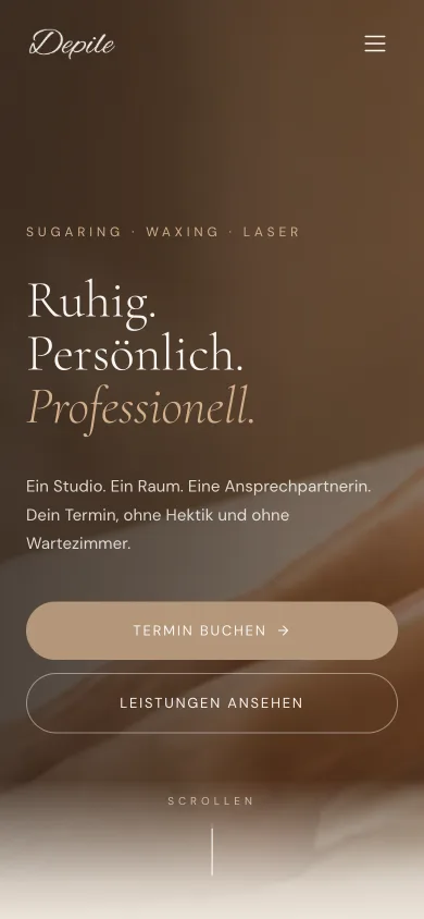 Startseite von depile am Smartphone